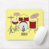 Tapis De Souris Illustration de kit de batterie (Avec souris)
