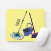 Tapis De Souris Illustration de la bande dessinée Broom & mop (Avec souris)