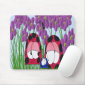 Tapis De Souris Illustration de la famille Ladybug mignonne (Avec souris)