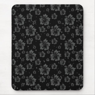 Tapis De Souris Illustration de la fleur noire sur l'Arrière - pla