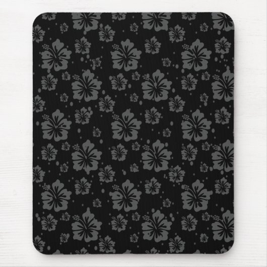 Tapis De Souris Illustration de la fleur noire sur l'Arrière - pla (Devant)