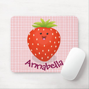 Tapis De Souris Illustration de la fraise Cute kawaii