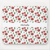 Tapis De Souris Illustration de l'aquarelle des cerises douces Mon (Devant)