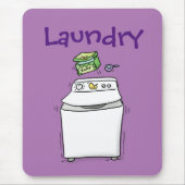 Tapis De Souris Illustration de lave-linge mignonne (Devant)