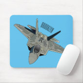Tapis De Souris Illustration de l'avion de chasse (Avec souris)