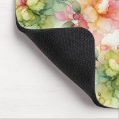 Tapis De Souris Illustration de l'encre d'alcool à fleurs Pastel (Coin)