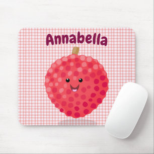 Tapis De Souris Illustration de litchee rose mignon