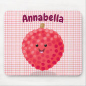 Tapis De Souris Illustration de litchee rose mignon (Devant)