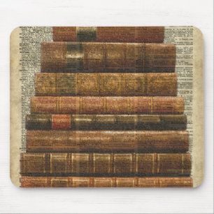 Tapis De Souris Illustration de livres antique au-dessus de page