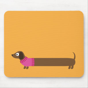 Tapis De Souris Illustration de mignons longs Dachshund