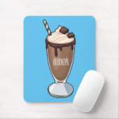 Tapis De Souris Illustration de milk-shake au chocolat (Avec souris)