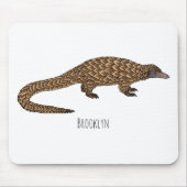 Tapis De Souris Illustration de pangolin à queue longue (Devant)