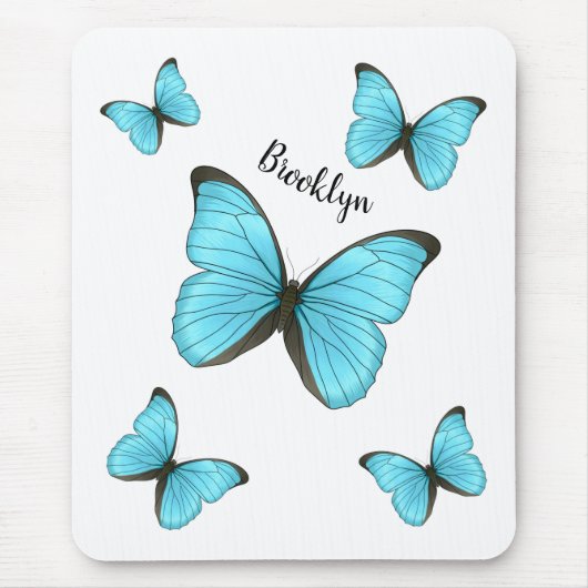 Tapis De Souris Illustration de papillons Morpho (Devant)