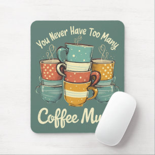 Tapis De Souris Illustration de pile de tasses à café rétro
