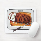 Tapis De Souris Illustration de poitrine de dinde rôtie (Avec souris)