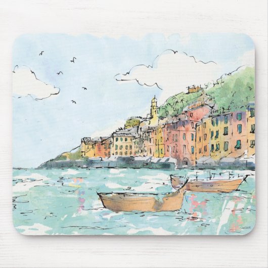 Tapis De Souris Illustration de port de Porofino (Devant)