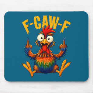 Tapis De Souris Illustration de poulet drôle de coq qui chante