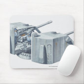 Tapis De Souris Illustration de tourelle d'arme à feu sur un (Avec souris)