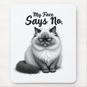 Tapis De Souris Illustration de visage de chat drôle – Art de chat