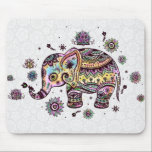 Tapis De Souris Illustration d'éléphant de bébé floral joli et col<br><div class="desc">Illustration d'un petit éléphant fleuri et joli</div>