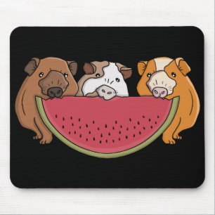 Tapis De Souris Illustration des Cochons de Guinée et de la pastèq