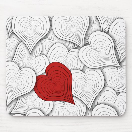 Tapis De Souris Illustration des coeurs d'oignon lunaire (Devant)