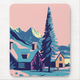 Tapis De Souris Illustration des paysages d'hiver