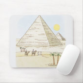 Tapis De Souris Illustration des pyramides et des hommes avec des (Avec souris)