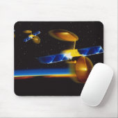 Tapis De Souris Illustration des satellites à l'horizon terrestre (Avec souris)