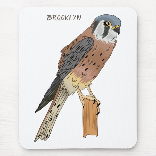 Tapis De Souris Illustration d'oiseau américain Kestrel (Devant)