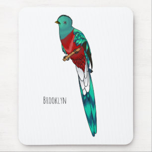 Tapis De Souris Illustration d'oiseau de quetzal resplendissant