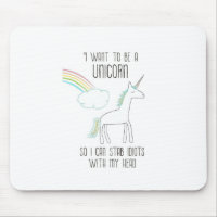 Illustration drôle Unicorne avec dire