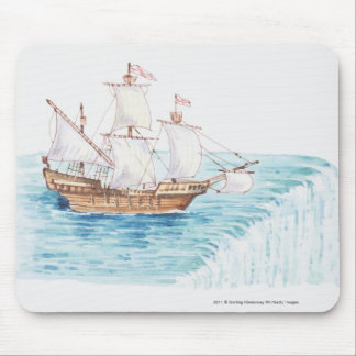 Tapis De Souris Illustration du bord de approche de bateau de la