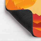 Tapis De Souris Illustration du paysage de Sunset Mountain Peaks (Coin)