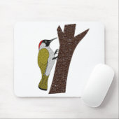 Tapis De Souris Illustration du pic vert (Avec souris)