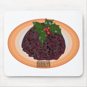 Tapis De Souris Illustration du pudding de Noël