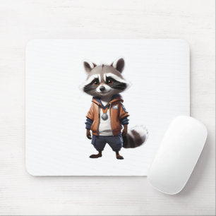Tapis De Souris Illustration du raton laveur cool et adorable