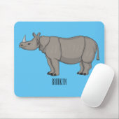 Tapis De Souris Illustration du rhinocéros de Javan (Avec souris)