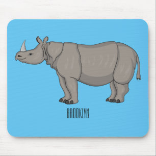 Tapis De Souris Illustration du rhinocéros de Javan