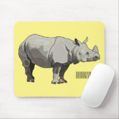 Tapis De Souris Illustration du rhinocéros de Javan (Avec souris)