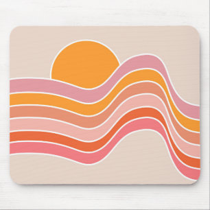 Tapis De Souris Illustration du soleil de style rétro