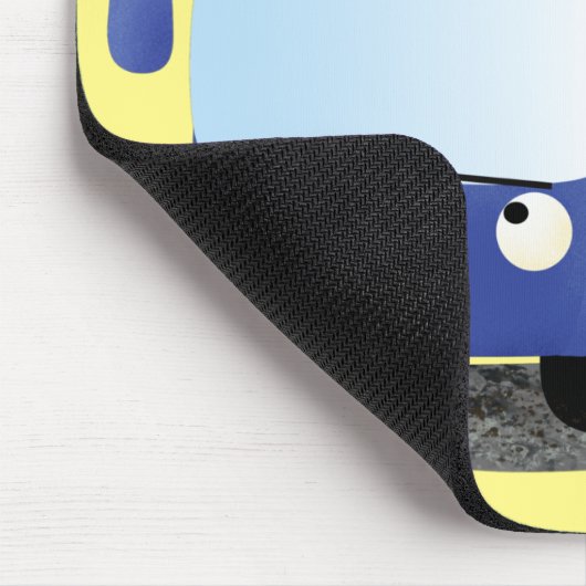 Tapis De Souris Illustration d'un bus moderne bleu mignon (Coin)