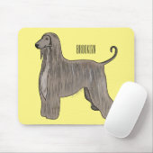 Tapis De Souris Illustration d'un chien hound afghan (Avec souris)