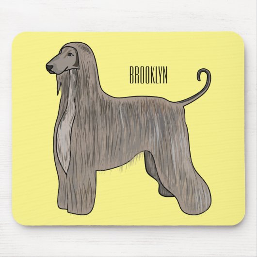 Tapis De Souris Illustration d'un chien hound afghan (Devant)