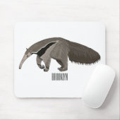 Tapis De Souris Illustration d'un dessin animé d'Anteater (Avec souris)