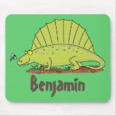 Tapis De Souris Illustration d'un dimétrodon vert mignon (Devant)
