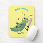 Tapis De Souris Illustration d'un insecte du cricket vert mou (Avec souris)