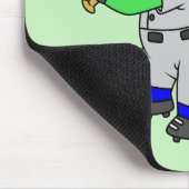 Tapis De Souris Illustration D'Un Joueur De Baseball Brontosaurus. (Coin)