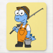 Tapis De Souris Illustration D'Un Pêcheur D'Allosaurus. (Devant)