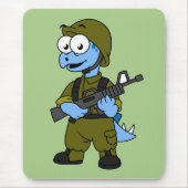 Tapis De Souris Illustration D'Un Soldat De Stegosaurus. (Devant)